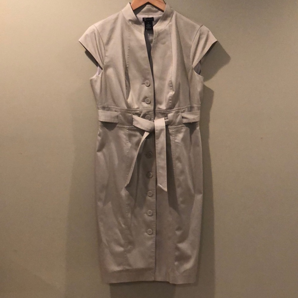 New Directions Button Cap Sleeve Dress